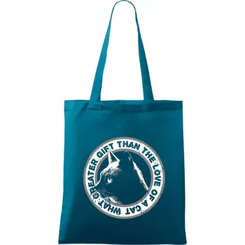 Cat gift - Taška bavlněná - 42 x 38 cm ( Petrolejová )