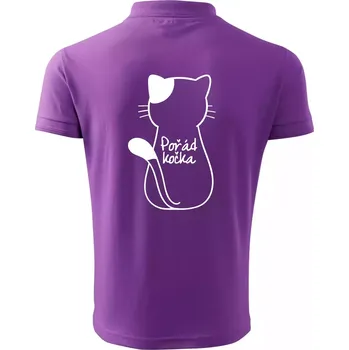 Pánská košile Pořád kočka - Polokošile pánská Pique Polo 203 - 4XL ( Fialová )