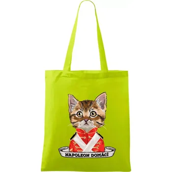 Napoleon domácí kočka - Taška bavlněná - 42 x 38 cm ( Limetková )