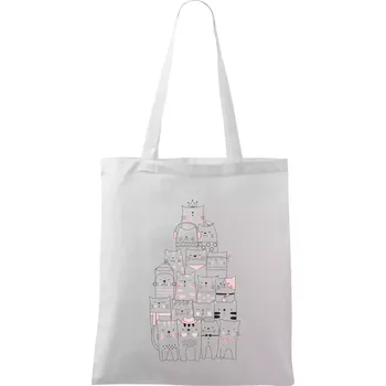 Pyramida z koček - Taška bavlněná - 42 x 38 cm ( Bílá )