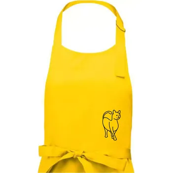 Kuchyňská zástěra Ladná kočka - Pánská zástěra na vaření - Univerzální velikost ( Žlutá )