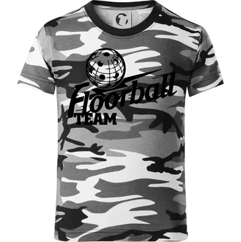 Chlapecké tričko Florbal team - Dětské maskáčové triko - 104-110cm / 3-4 roky ( Šedý maskáč )