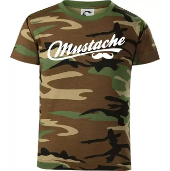 Chlapecké oblečení Mustache - nápis - Dětské maskáčové triko - 134 cm/8 let ( Hnědý maskáč )