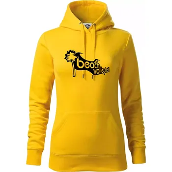 Dámská mikina Beach volleyball obrys - Mikina dámská Cape s kapucí - L ( Žlutá )