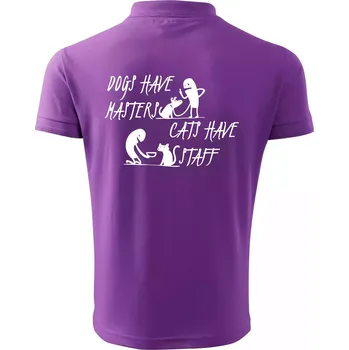 Pánská košile Dogs have masters, cats have staff - Polokošile pánská Pique Polo 203 - 2XL ( Fialová )
