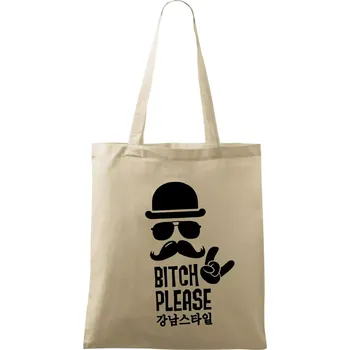 Nákupní taška Bitch please! Mustache - Taška bavlněná - 42 x 38 cm ( Naturální )