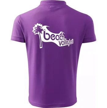 Pánská košile Beach volleyball obrys - Polokošile pánská Pique Polo 203 - 5XL ( Fialová )