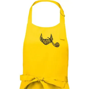Kuchyňská zástěra Mustache fajfka - Dámská zástěra na vaření - Univerzální velikost ( Žlutá )