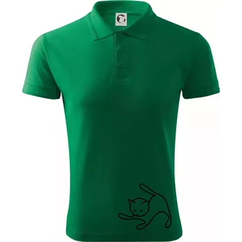 Pánská košile Kočka si hraje - Polokošile pánská Pique Polo 203 - 3XL ( Středně zelená )