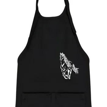 Kuchyňská zástěra Kůň běžící - Dětská zástěra na vaření - Univerzální velikost ( Černá )