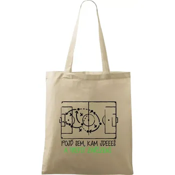 Nákupní taška Pojď sem, kam jdeš a trefit zařízení - Taška bavlněná - 42 x 38 cm ( Naturální )