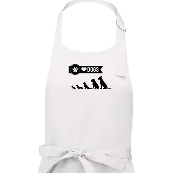 Kuchyňská zástěra I love dogs - tlapka - Dámská zástěra na vaření - Univerzální velikost ( Bílá )