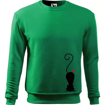 Chlapecké tričko Zamilovaná kočka ležící - Mikina Essential dětská - 146 cm/10 let ( Středně zelená )