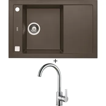Granitový dřez Granitový dřez SET Alveus FORMIC 30 chocolate 03 + Alveus TONIA chrom