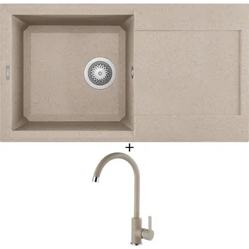 Granitový dřez Granitový dřez SET Elleci EASY 290 G51 avena + Elleci C01 CADDY G51 avena