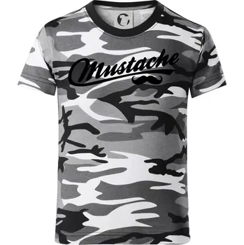 Chlapecké oblečení Mustache - nápis - Dětské maskáčové triko - 146 cm/10 let ( Šedý maskáč )