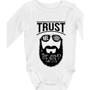 Trust me I have a beard - Body kojenecké s dlouhým rukávem - Dlouhý r. do 3 měs ( Bílá )