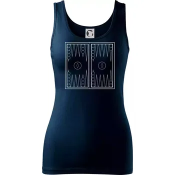 Dámské tričko Backgammon černobílý - Dámské tílko - 2XL ( Námořní modrá (velmi tmavá - téměř černá) )