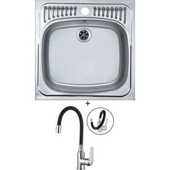 Nerezový dřez Nerezový dřez SET Alveus BASIC 130 nerez + Kuchinox ELZA BKE 761 chrom/černá