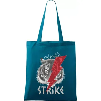 Tygr - strike - Taška bavlněná - 42 x 38 cm ( Petrolejová )