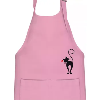Kuchyňská zástěra Zamilovaná kočka zezadu - Dětská zástěra na vaření - Univerzální velikost ( Růžová )