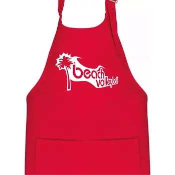 Kuchyňská zástěra Beach volleyball obrys - Dětská zástěra na vaření - Univerzální velikost ( Červená )