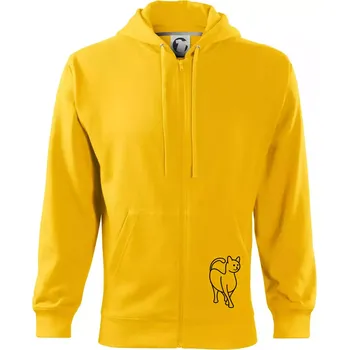 Pánská mikina Ladná kočka - Mikina s kapucí na zip trendy zipper - M ( Žlutá )