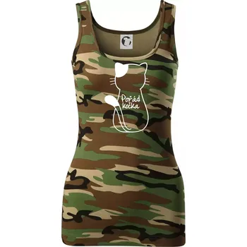 Dámské tričko Pořád kočka - Dámské Maskáčové tílko - M ( Hnědý maskáč )