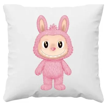 Žertovný předmět Plyšový Maskot Bubu Růžový - polštář s potiskem pro fanoušky Labubu- Tričkový.cz