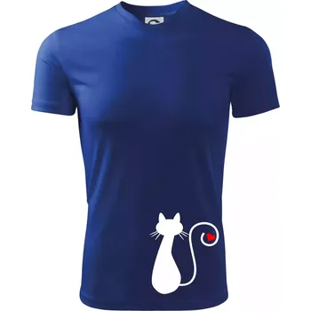 Pánské tričko Zamilovaná kočka ocásek - Pánské triko Fantasy sportovní (dresovina) - 3XL ( Královská modrá )