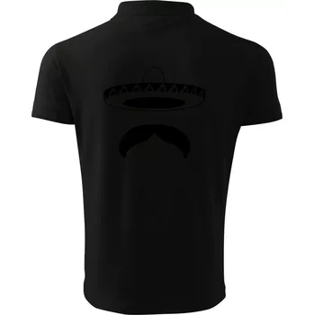 Pánská košile Mexican Mustache - Polokošile pánská Pique Polo 203 - L ( Černá )