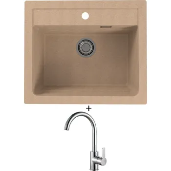 Granitový dřez Granitový dřez SET Alveus ATROX 30 beige 55 + Alveus TONIA chrom