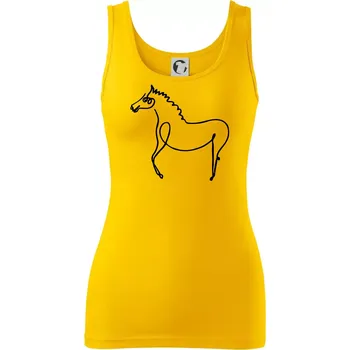 Dámské tričko Kůň kreslený - Dámské tílko - XL ( Žlutá )