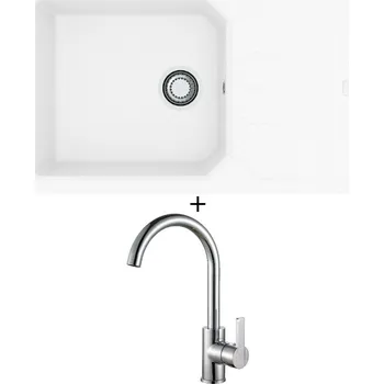 Granitový dřez Granitový dřez SET Alveus RECORD 40 white 11 + Alveus TONIA chrom