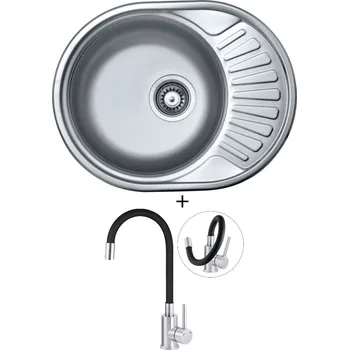 Nerezový dřez Nerezový dřez SET Alveus CIKLO 10 nerez + Deante NEO LUNO BOC B720 nerez