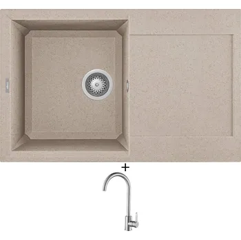 Granitový dřez Granitový dřez SET Elleci EASY 300 G51 avena + Laveo BONA BAB 268D nerez