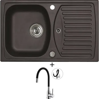 Granitový dřez Granitový dřez SET Alveus RECORD 30 black 91 + Alveus MINTAS chrom/černá