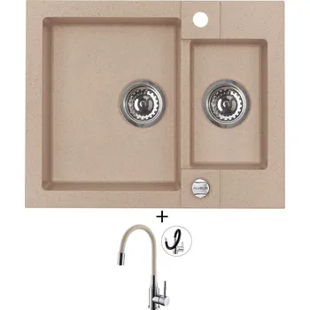 Granitový dřez Granitový dřez SET Alveus ROCK 80 beige 55 + Alveus MINTAS chrom/béžová