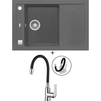 Granitový dřez Granitový dřez SET Alveus FORMIC 30 steel 04 + Kuchinox ELZA BKE 761 chrom/černá