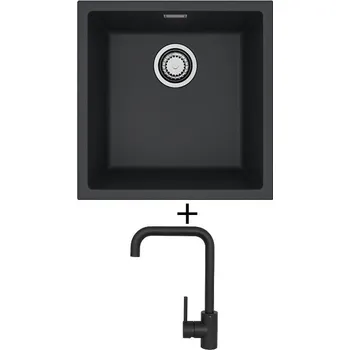 Granitový dřez Dřez pod desku SET Alveus OMNI 20 černá matná + Alveus OZ černá matná