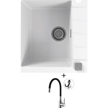 Granitový dřez Granitový dřez SET Alveus CADIT 10 white 11 + Alveus MINTAS chrom/černá