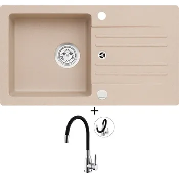 Granitový dřez Granitový dřez SET Alveus CORTINA 140 beige 55 + Alveus MINTAS chrom/černá