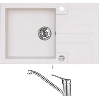 Granitový dřez SET Alveus ROCK 130 white 11 + Alveus RIVIERA X chrom