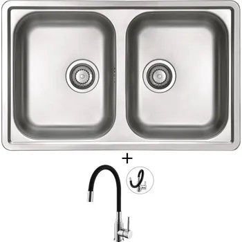 Nerezový dřez Nerezový dřez SET Alveus LINE 90 nerez + Alveus MINTAS chrom/černá