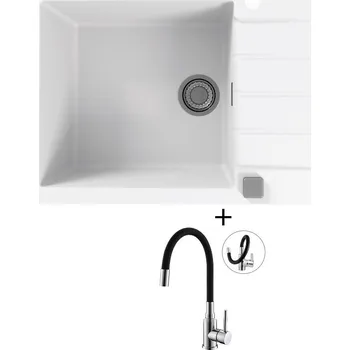 Granitový dřez Granitový dřez SET Alveus CADIT 40 white 11 + Alveus MINTAS chrom/černá