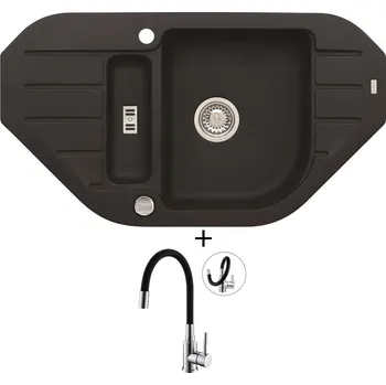 Granitový dřez Granitový dřez SET Alveus NIAGARA 60 black 91 + Alveus MINTAS chrom/černá