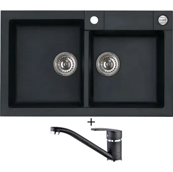 Granitový dřez Granitový dřez SET Alveus ROCK 90 black 91 + Alveus NINA black 91