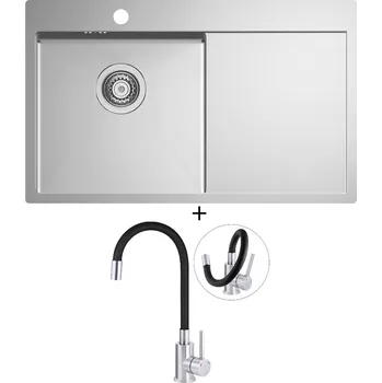 Nerezový dřez Nerezový dřez SET Alveus QUARTO 30 nerez + Deante NEO LUNO BOC B720 nerez