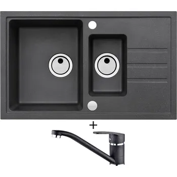 Granitový dřez Granitový dřez SET Alveus INTERMEZZO 70 black 91 + Alveus NINA black 91