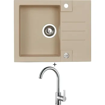 Granitový dřez Granitový dřez SET Alveus ROCK 30 beige 55 + Alveus TONIA chrom